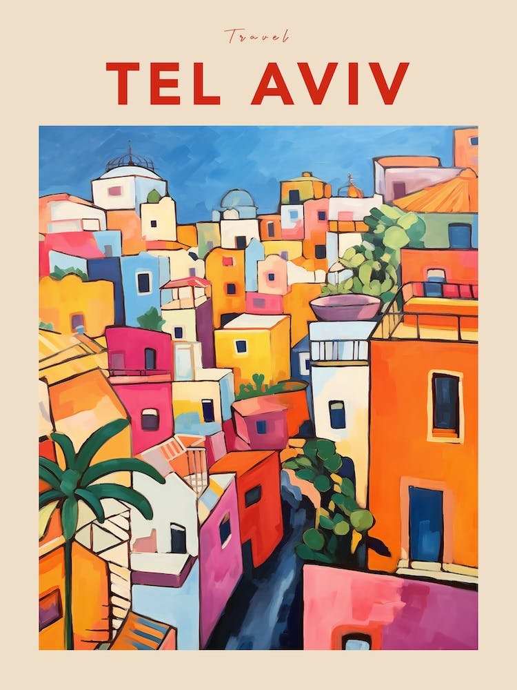 Tel Aviv Israel 4 Fauvist Travel Poster