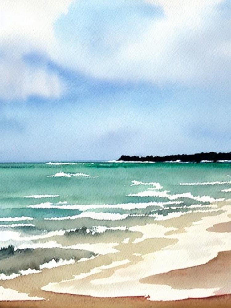 Emu Point Beach 2, Australia Watercolour
