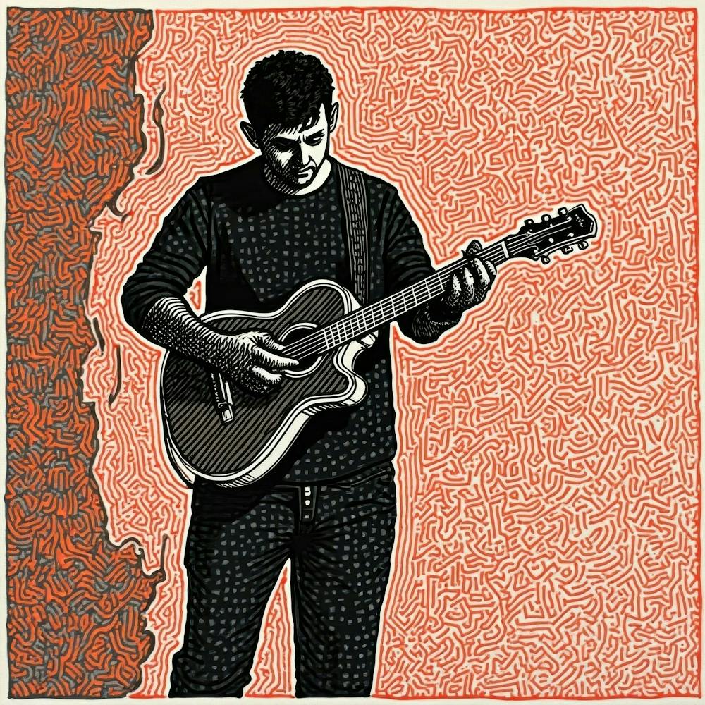 Man Playing An Acoustic Guitar