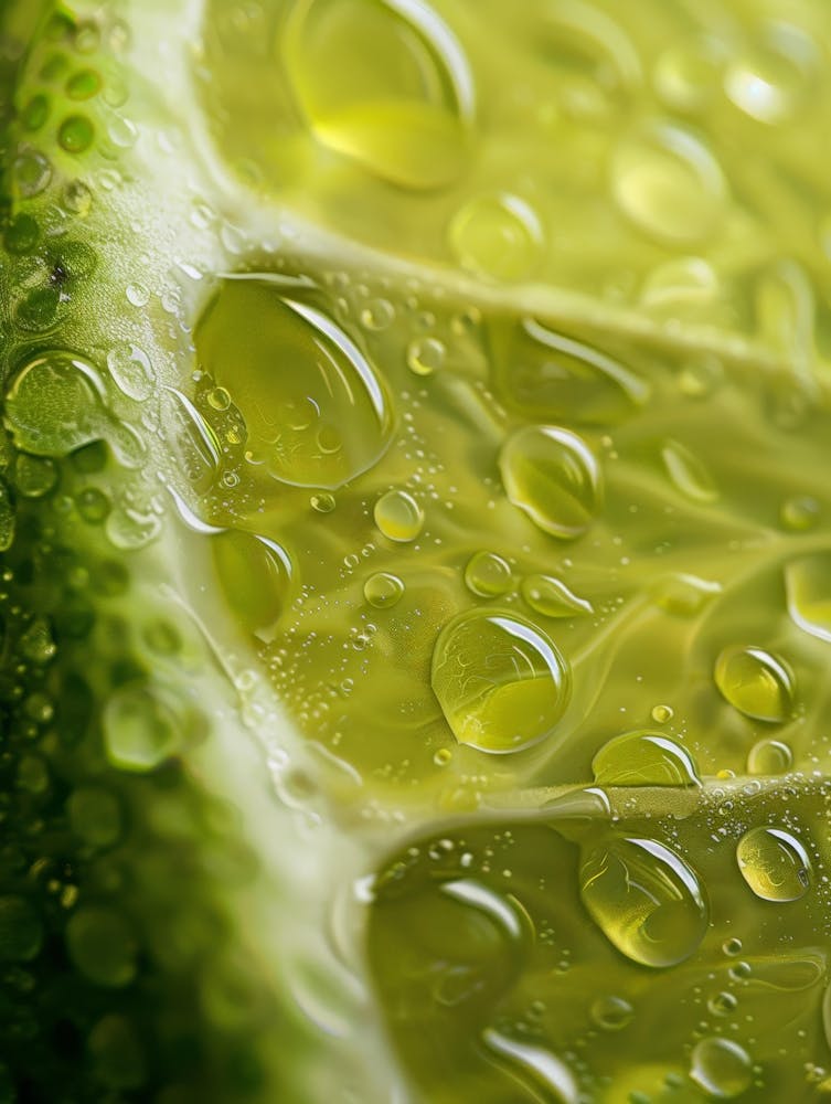 Water Droplets On Lime 2