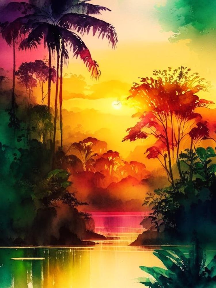 The Amazon Rainforest Watercolour 2