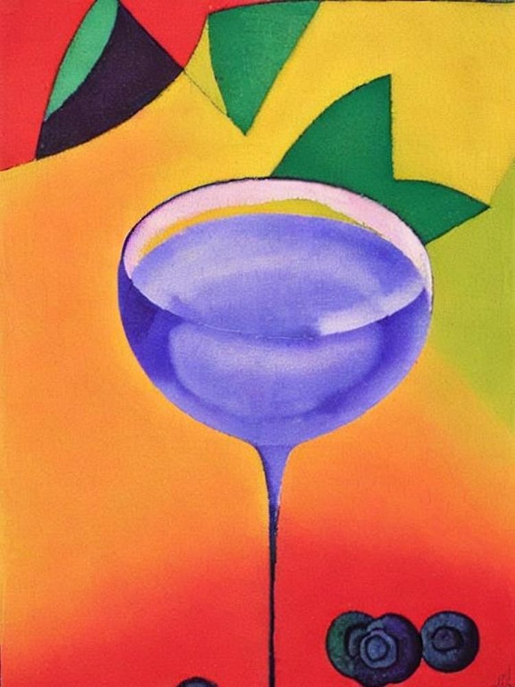 Blueberry Daiquiri Paul Klee Inspired Abstract 2 Cocktail Poster