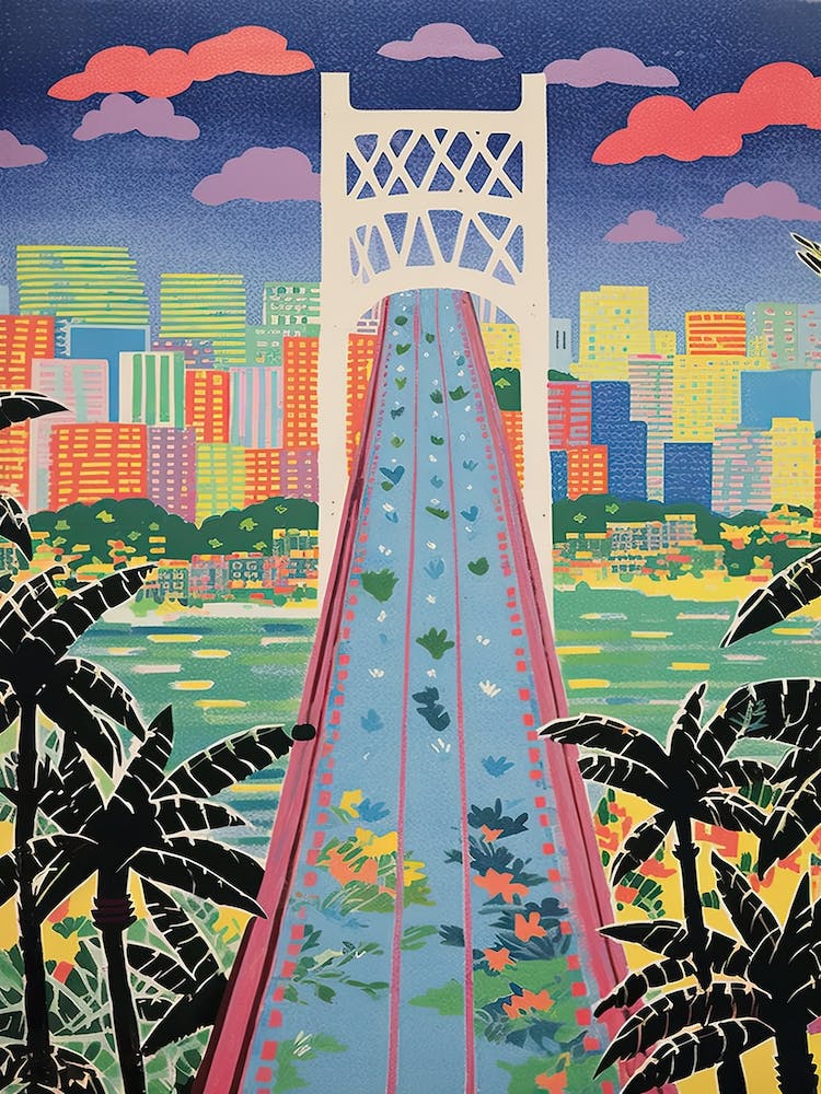 Yangluo Yangtze River Bridge, China Colourful 4