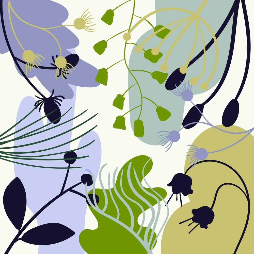 Abstract Flowers And Leaves 1