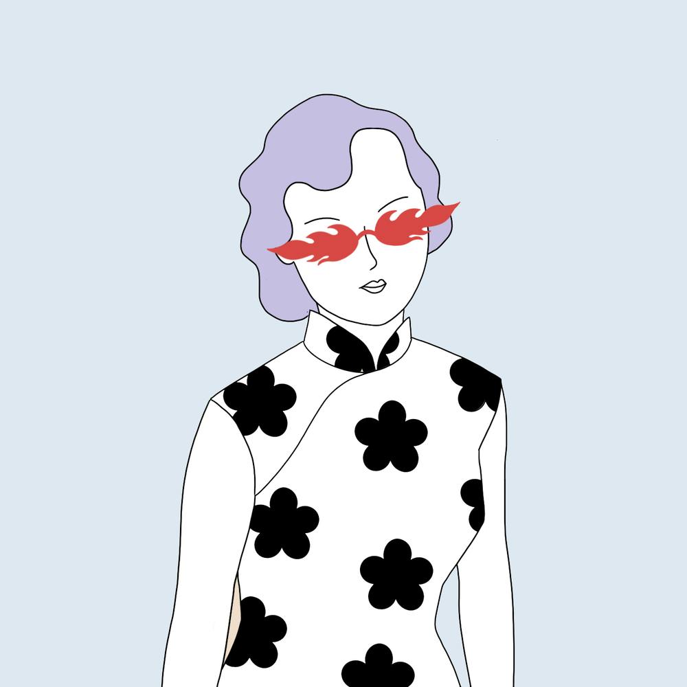 Fille Avec Des Lunettes de Soleil