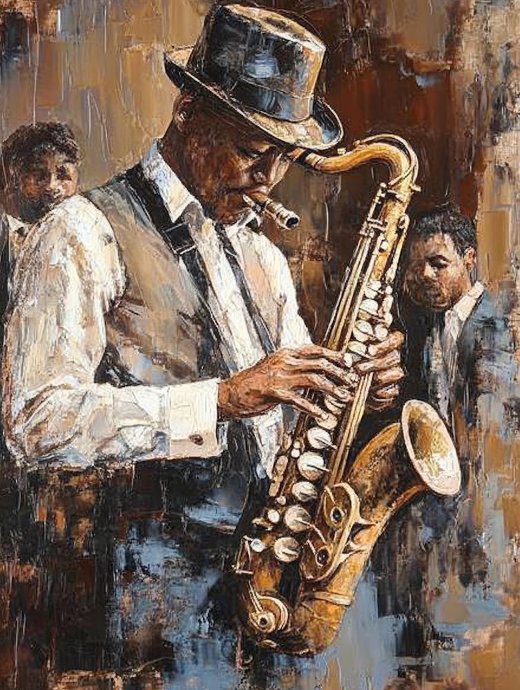 Jazz Saxophone Player Canvas Print
