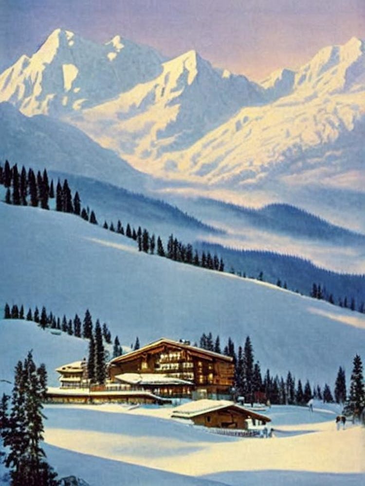 Madonna Di Campiglio, Italy Ski Resort Vintage Landscape 1 Skiing Poster