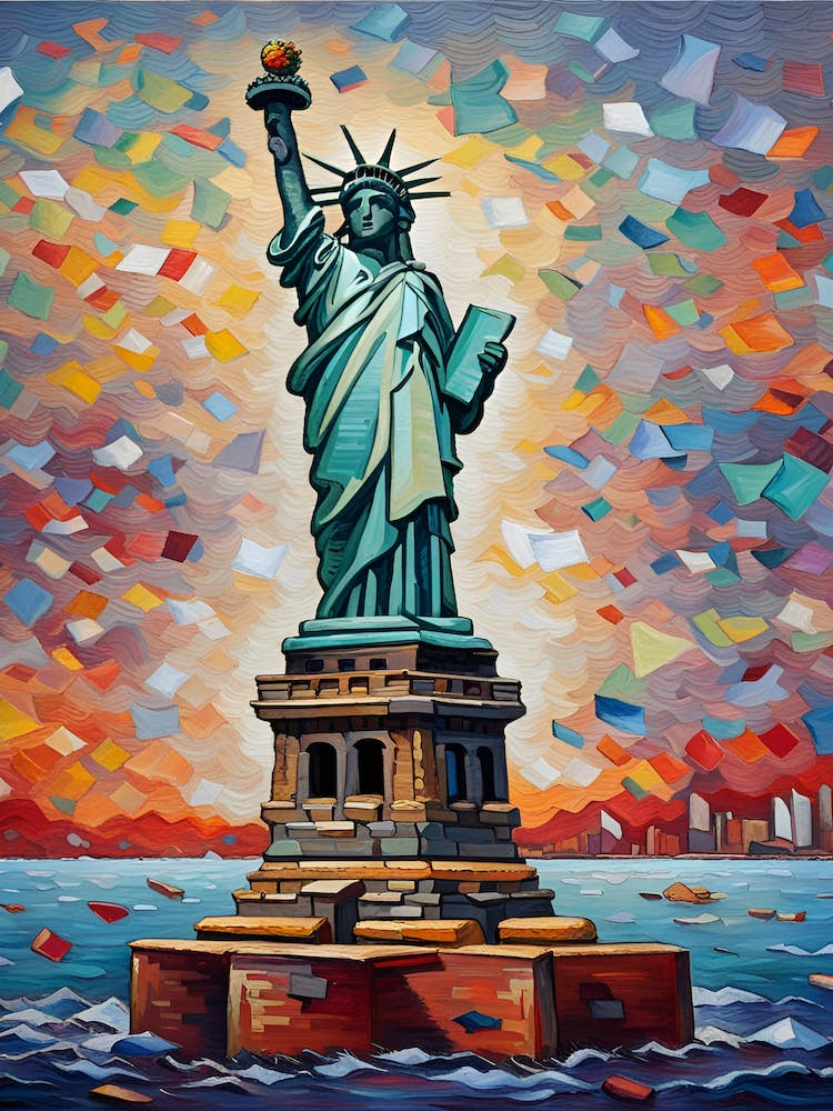 Statue Of Liberty In Confetti