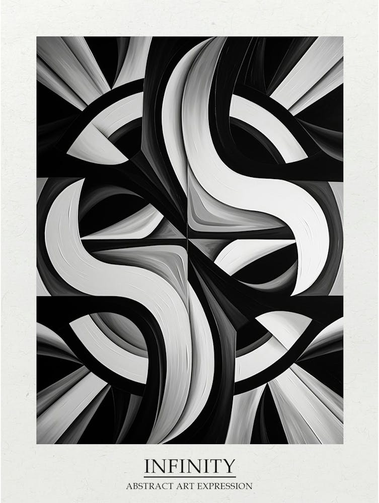 Infinity Abstract Black And White 1 Poster