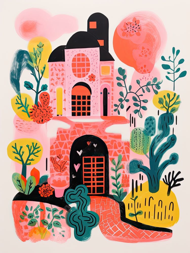 A House In Cape Town, Abstract Risograph Style 4