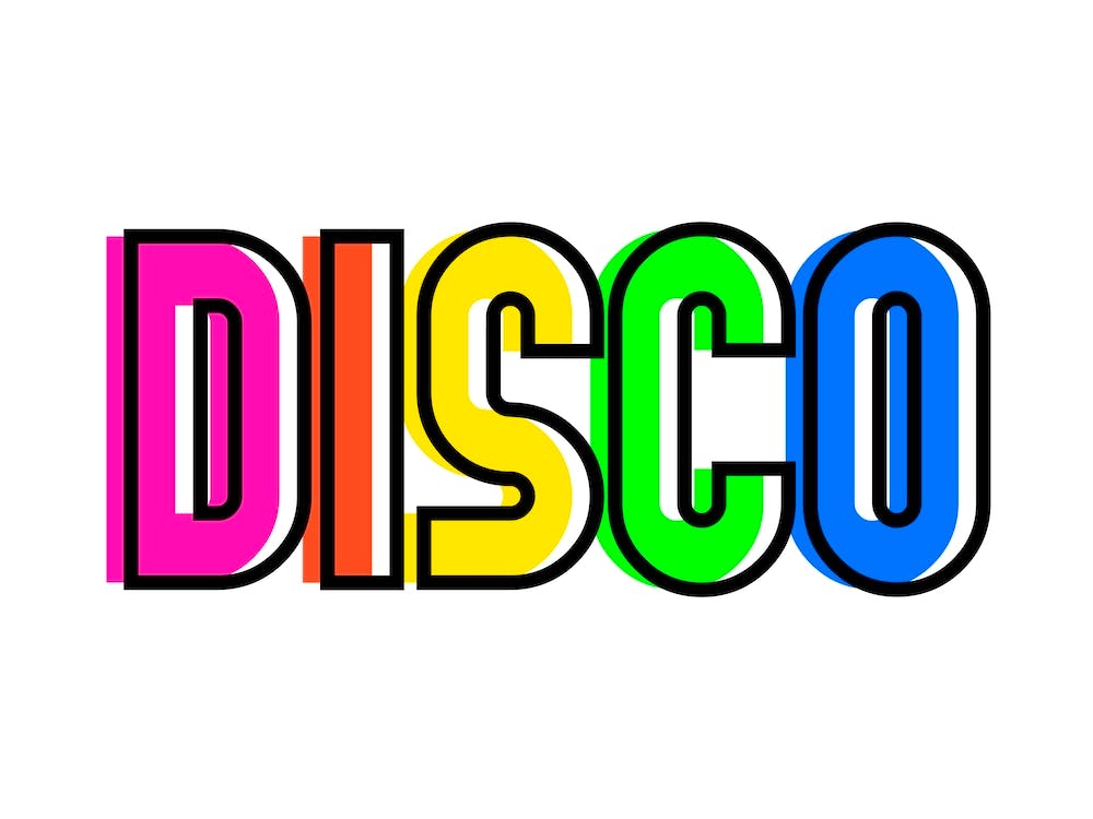 Disco Rainbow Typography