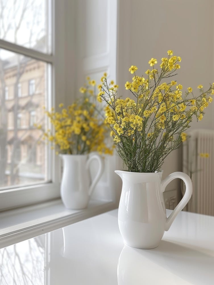 Yellow Flowers In A Vase