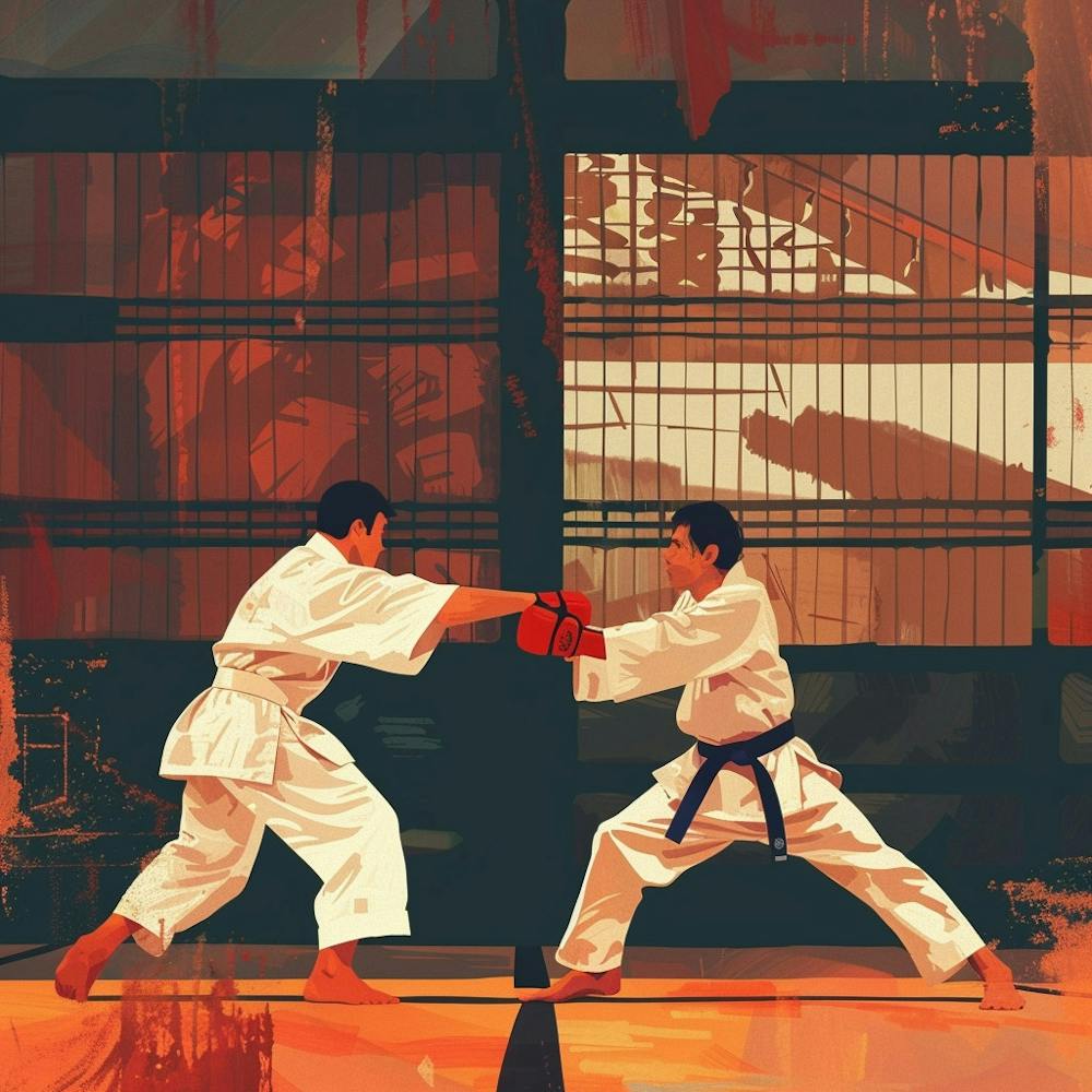 A Karate Sparring Lofi Illustration 1718704070 4