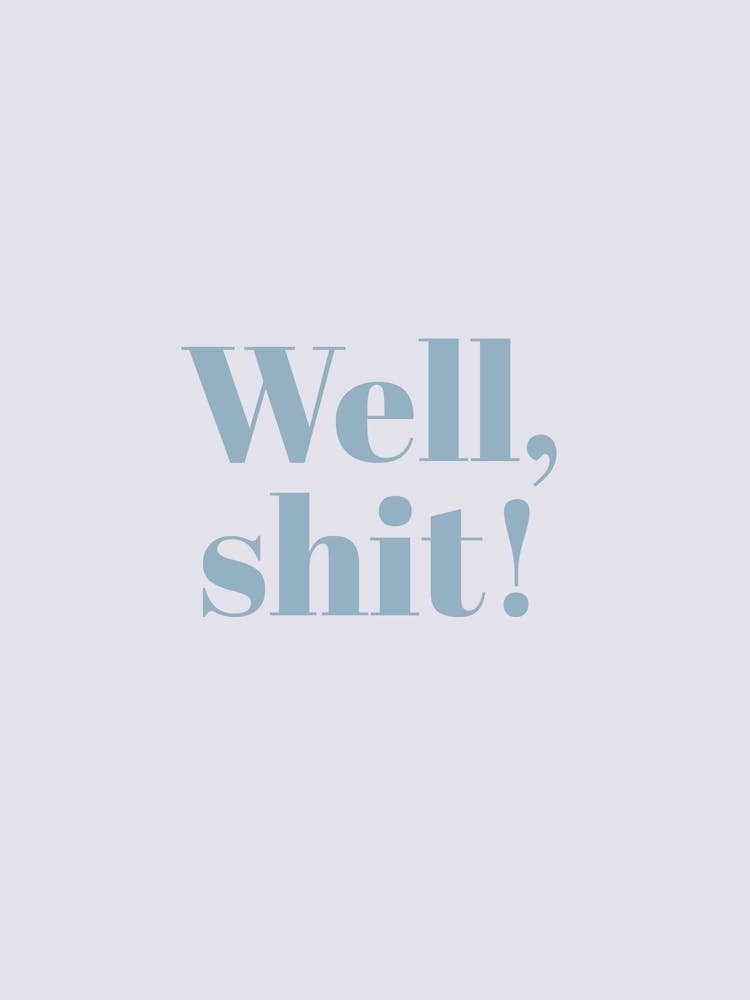 Well Shit Inspirational Humour Bathroom Typography Poster Print Art Lover Inspired