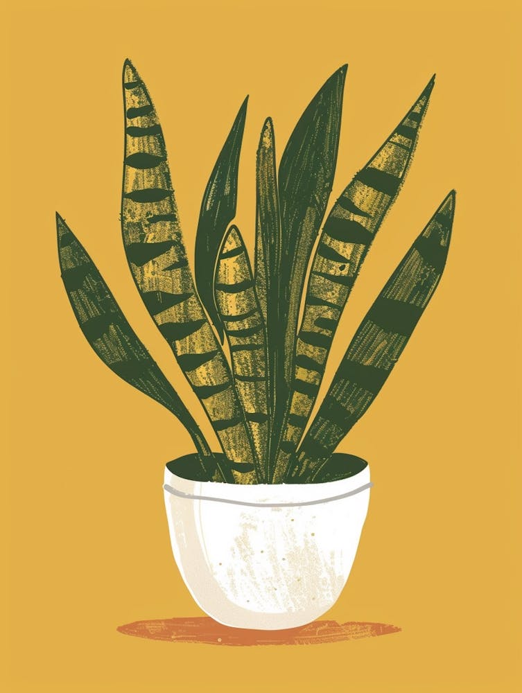 Snake Plant Minimalist Illustration 7