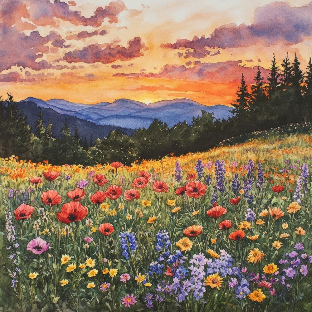 Wildflowers At Sunset 3
