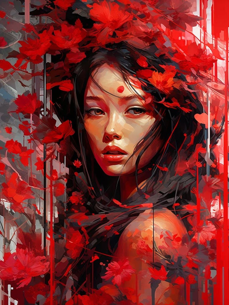 Digital Pixelation Abstract Lady 3