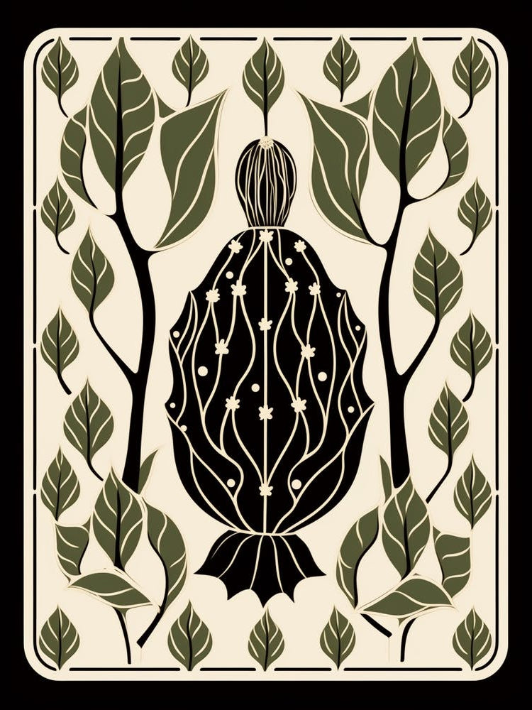 B&W Cactus Illustration Nopal Cactus 1