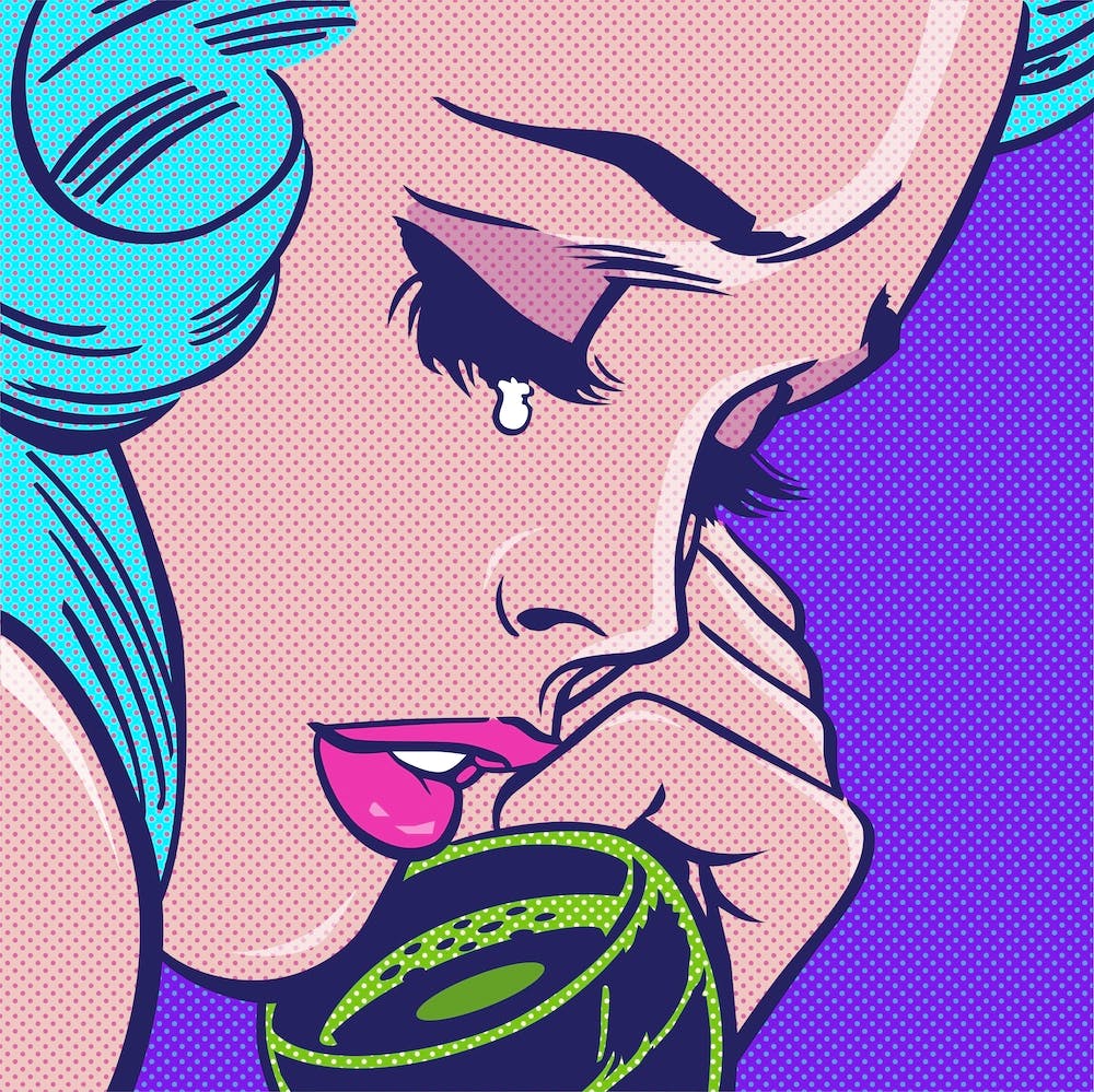 GIRL TALKING B | HQ Vector version  | POP ART WORLD 2023 | www.popart.world
