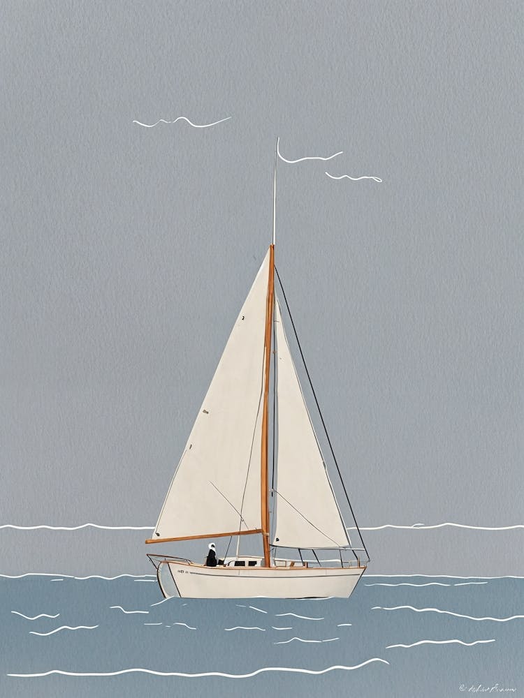 Blue Sailboat
