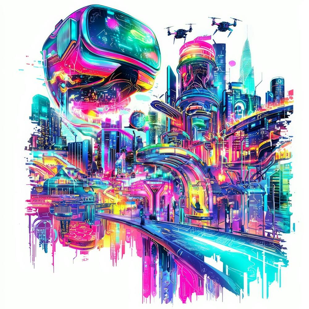 Futuristic City.Generated AI. Wall 10