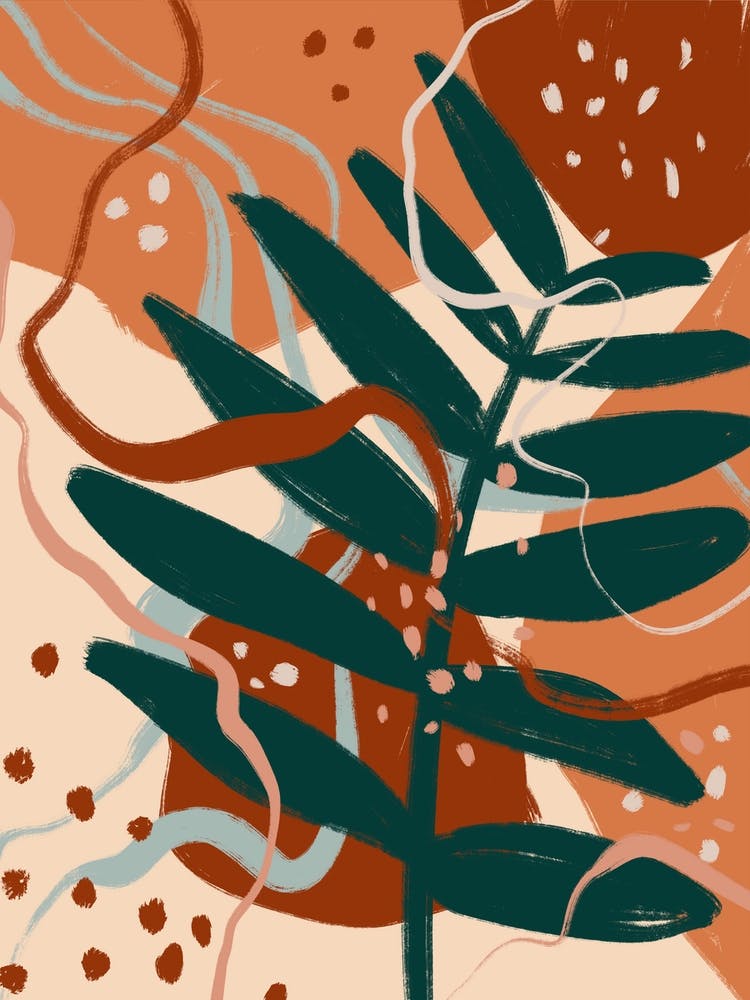 Abstract Modern Leaf Green 1