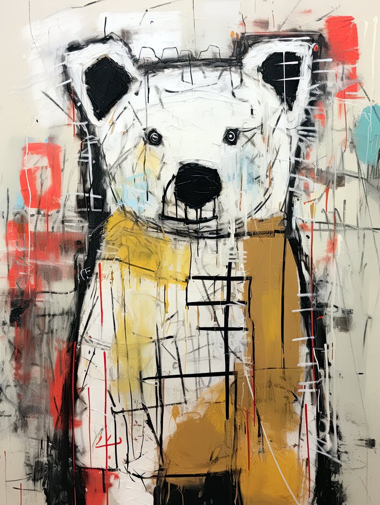 Cute Polar Bear Basquiat style