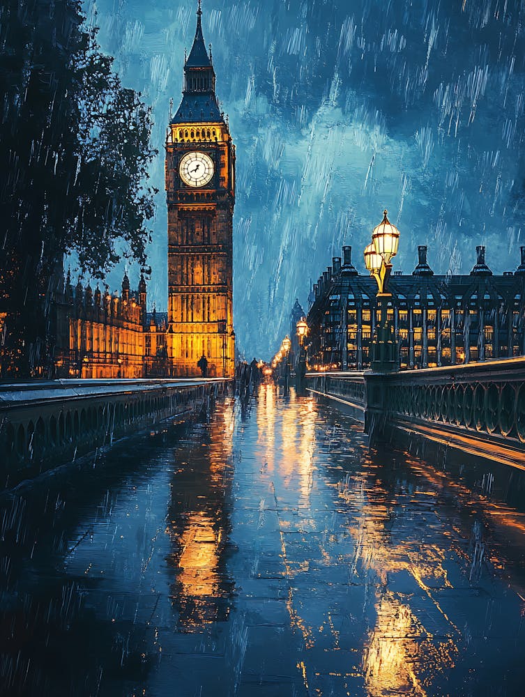 Fantasy Rainy Night In London