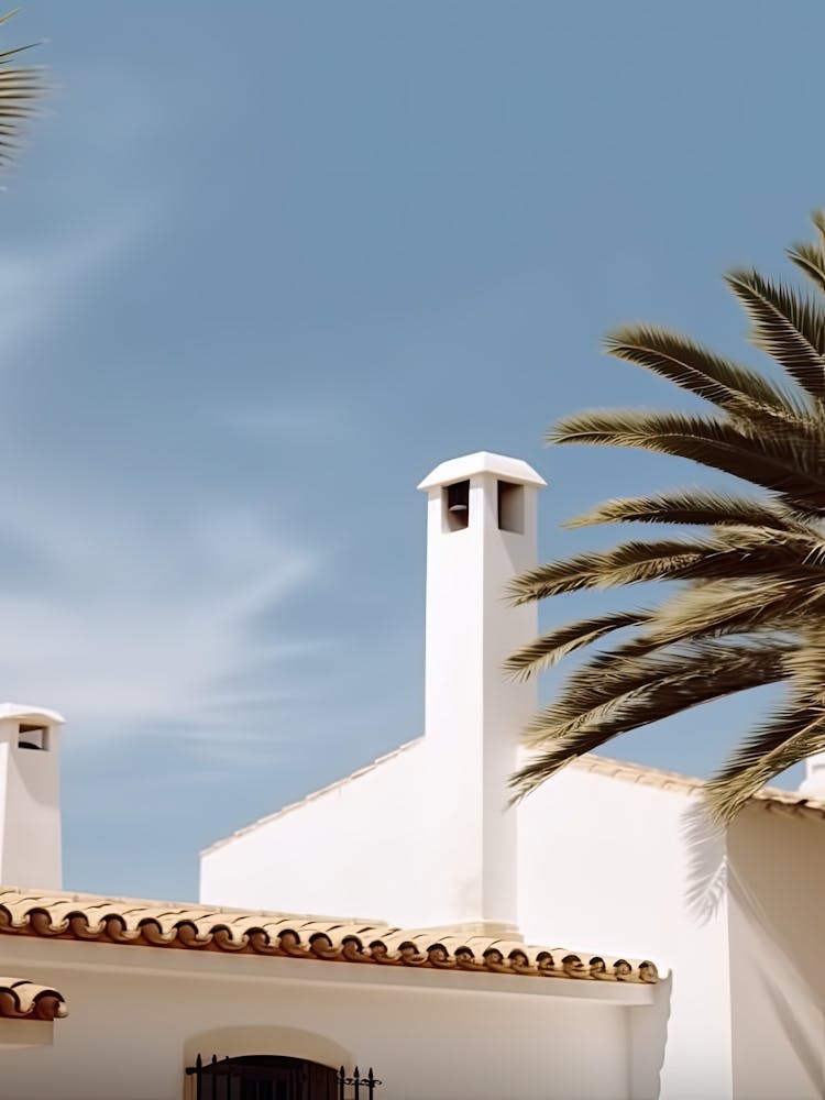 White House With Palms Retro Summer Photography 2