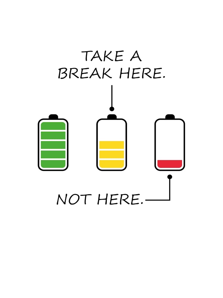 Take A Break Here Not Here White Print
