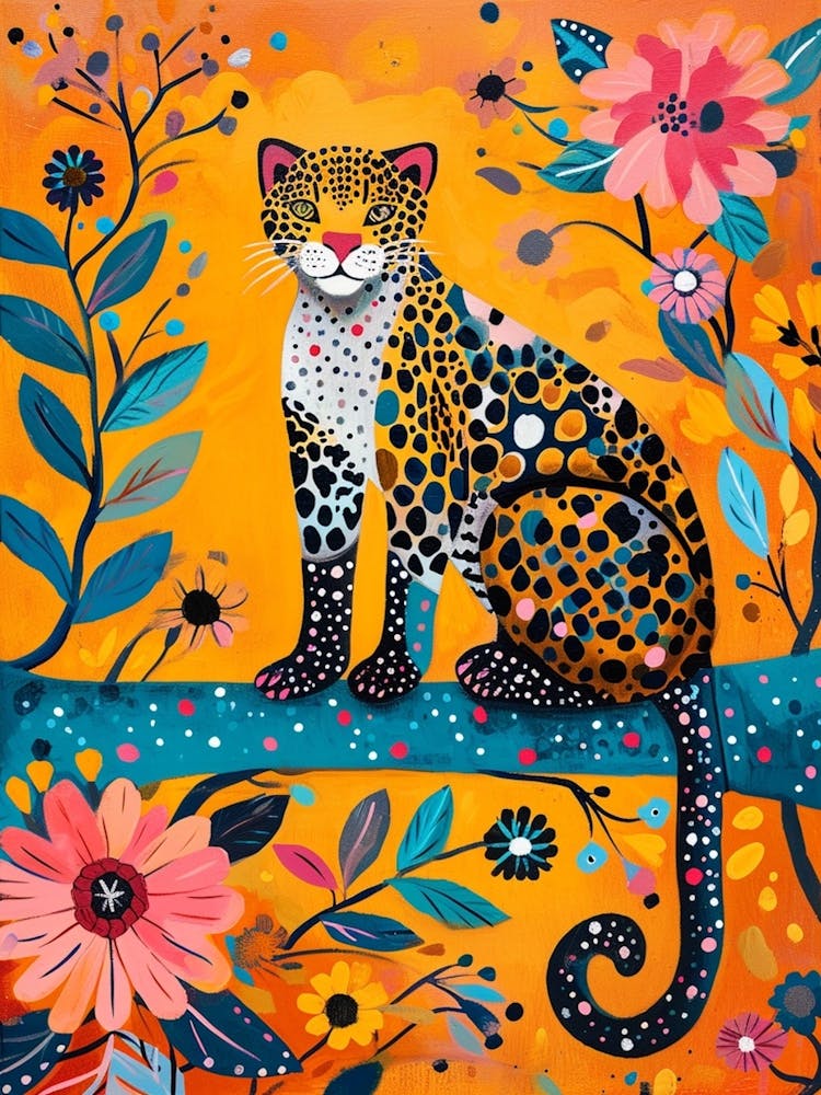 Kitsch Leopard Painting 2