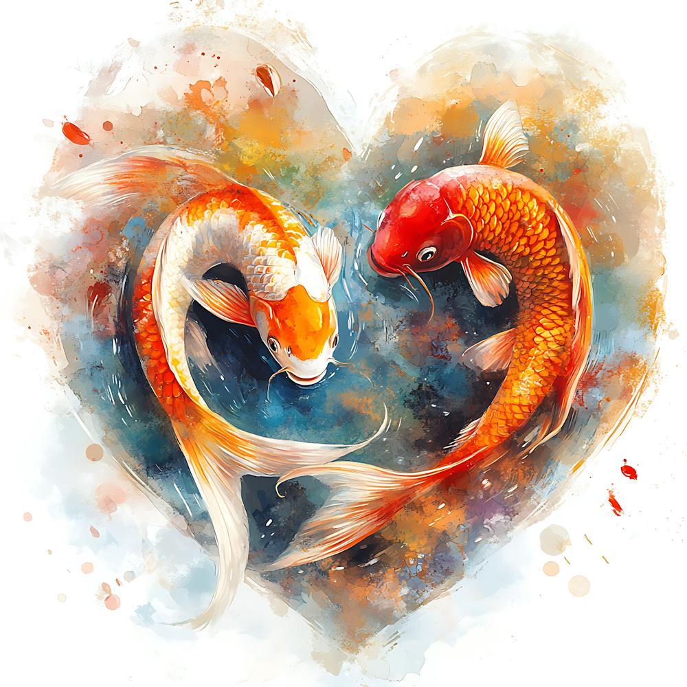 Koi Fish In Heart 4