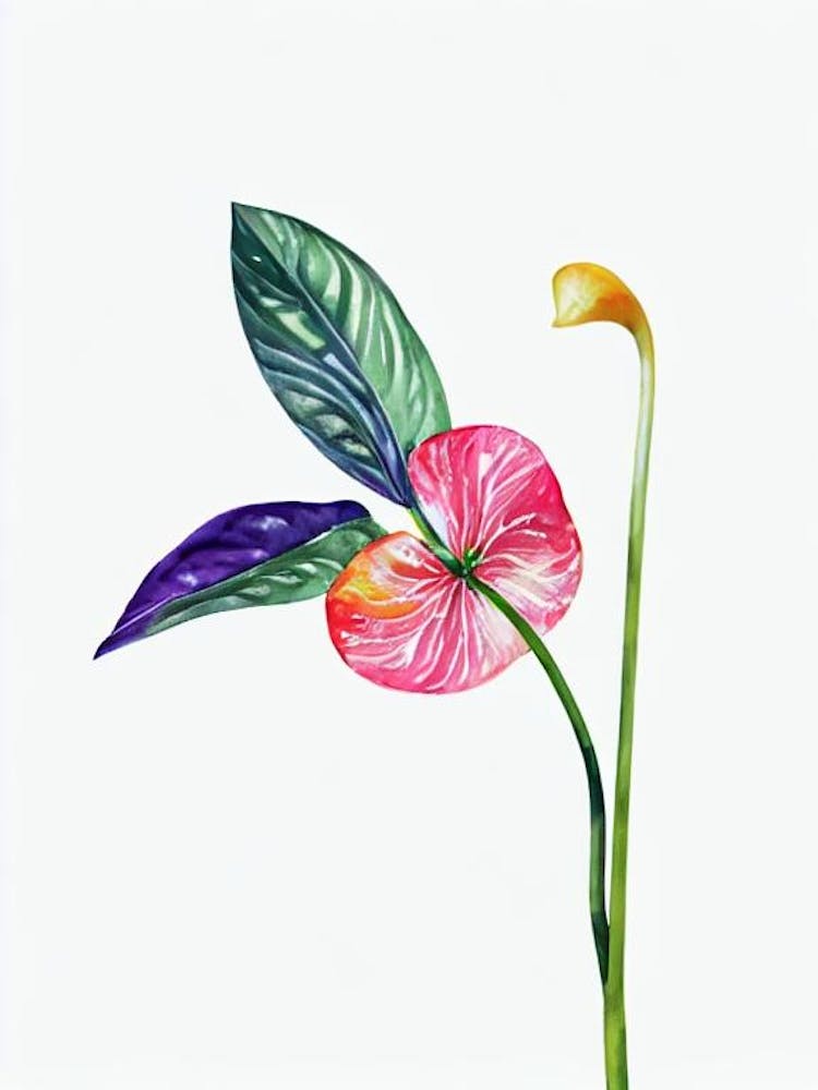 Anthurium Watercolour Flower