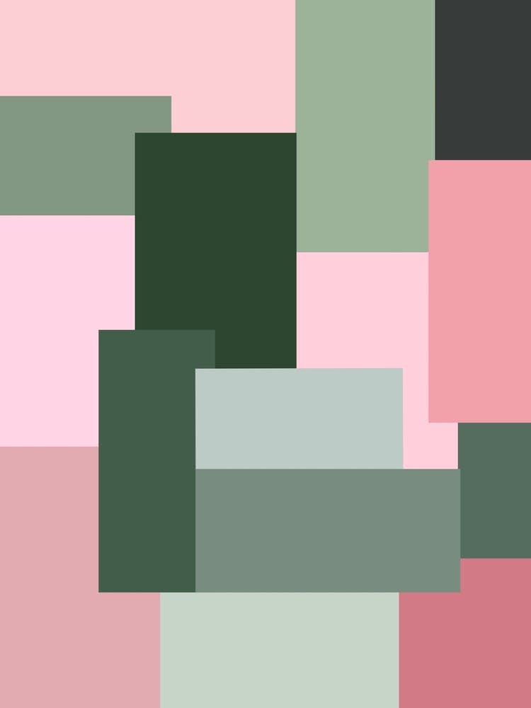 Abstract Geometric Pattern Pink and Green