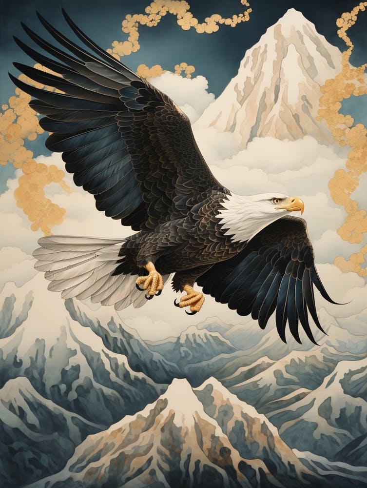 Bald Eagle 2 Gold Detail Painting