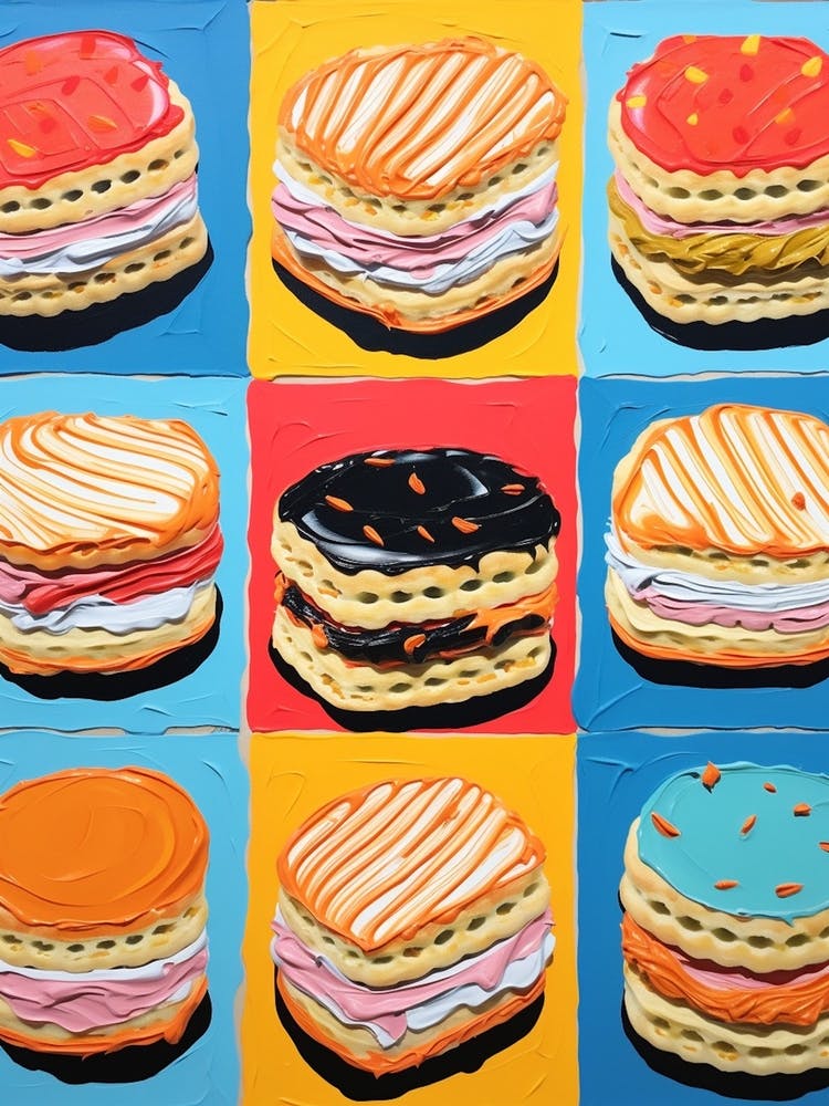 Frosted Scones Oil Painting Style