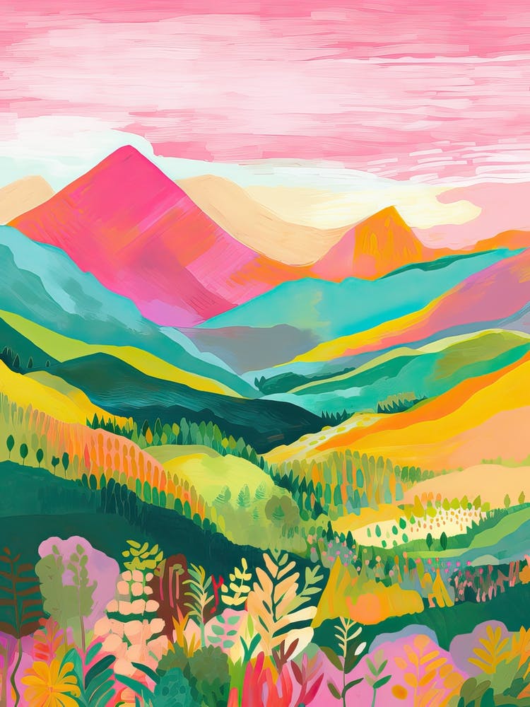 Pérou Montagne Arc-en-ciel Voyage Italie Peinture Pendaison de Crémaillère