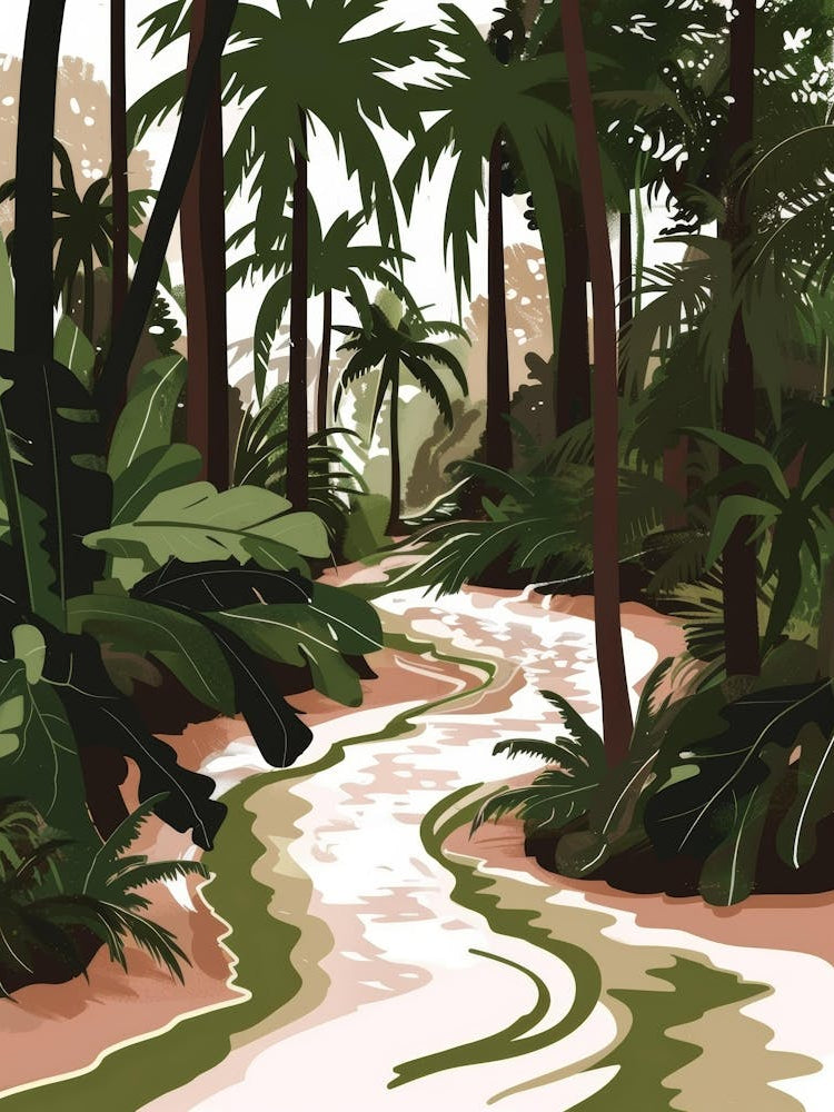 Vector Illustration Of A Tropical Jungle