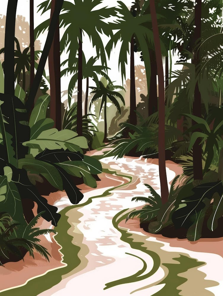 Vector Illustration Of A Tropical Jungle