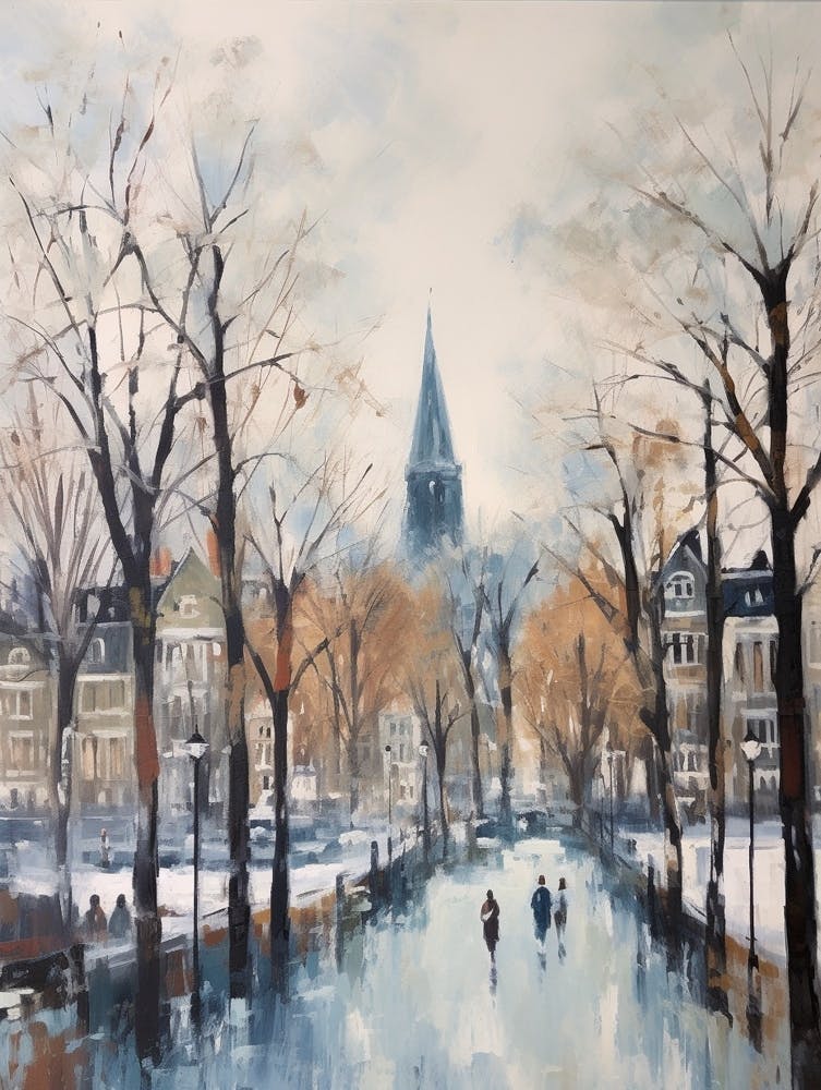 Winter City Park Painting Vondelpark Amsterdam 3