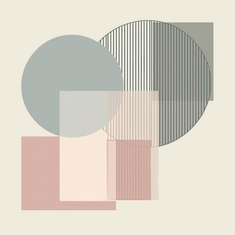 Pastel Harmony: Abstract Geometric Minimalism