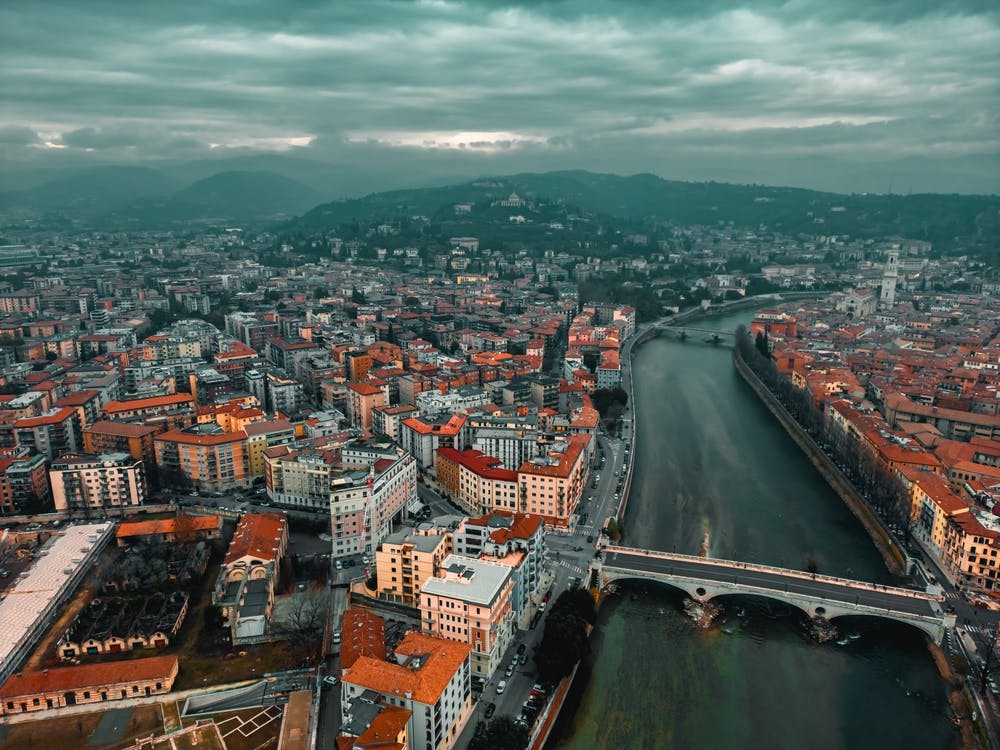 Verona, Italy. Aerial cityscape
