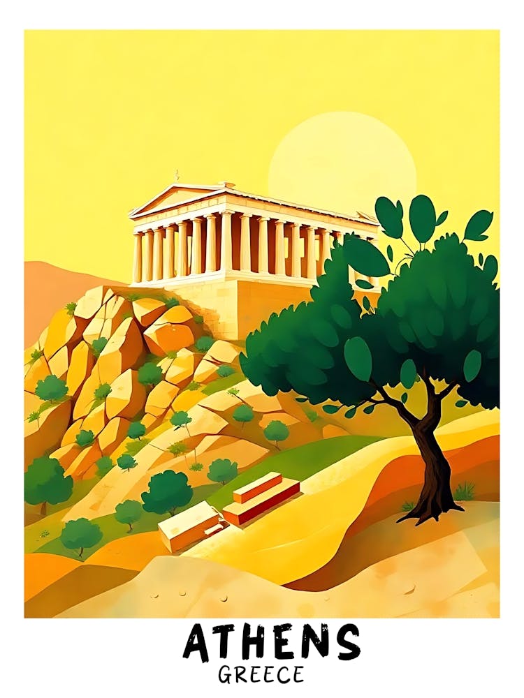 Athens Greece Vintage Travel Poster 6