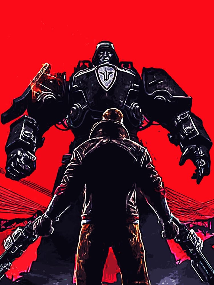 Man In Front Of A Robot