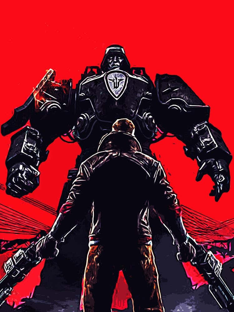 Man In Front Of A Robot