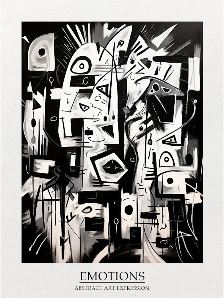 Emotions Abstract Black And White 3 Poster