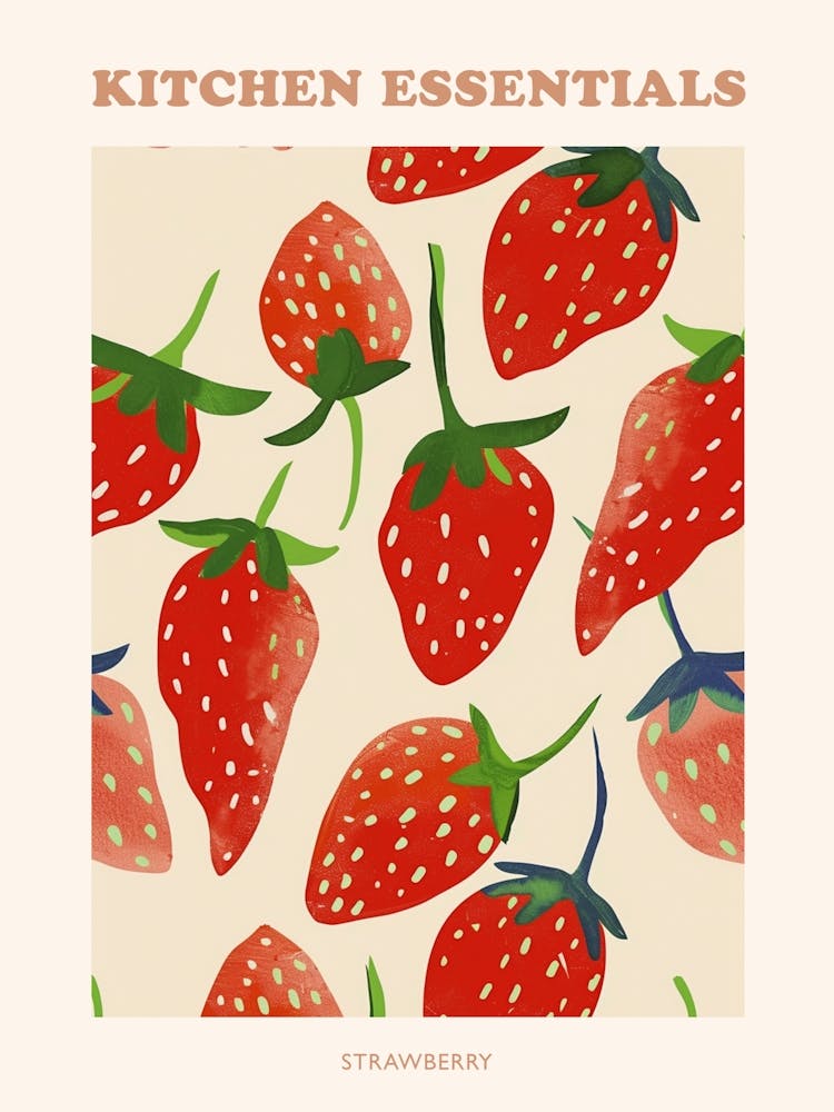 Strawberry Pattern Illustration Poster 6