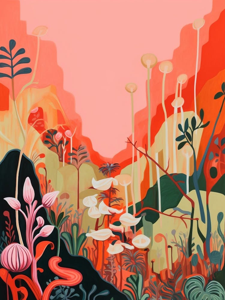 Boho Wildflower Painting Indian Pipe 1