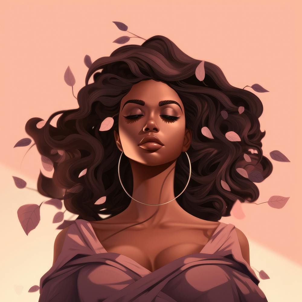 Black Girl With Leaves