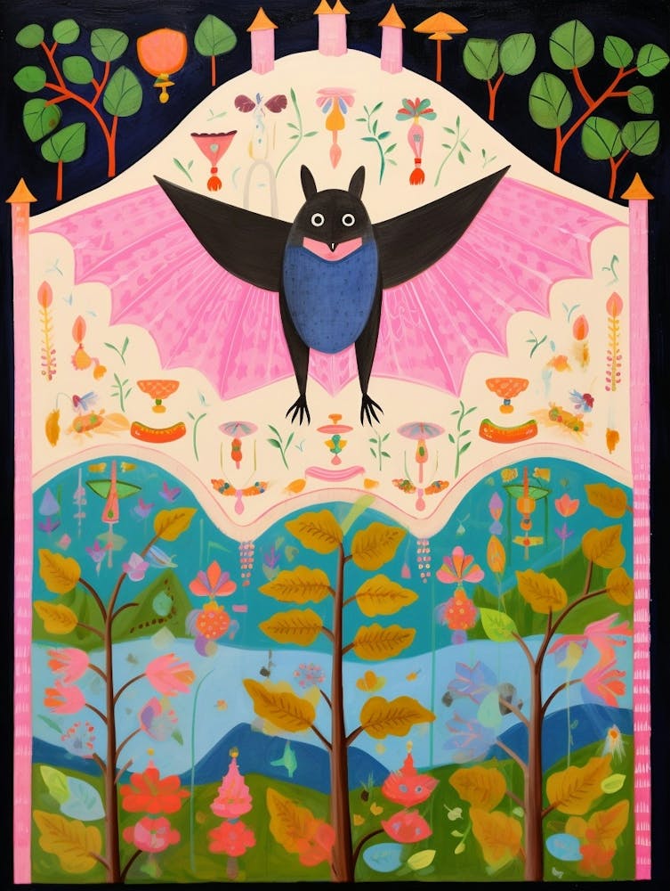 Maximalist Animal Painting Bat